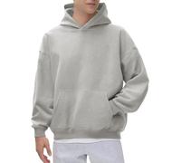 Wmmner Hoodie Men Slim Fit Front Pocket Plain Solid Color, Classic Basic Fashionable Modern Sweatshirt Pullover Casual Fashion Comfort Outdoor Athletic Wear/Plata/Xxl
