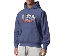 Wmmner Hoodie Men Trendy Graphic Letter Printed, Regular Fit Fashionable Pocket Draw Stcasual Hoody Sweatshirt Workout Running Athletic Active Sports Wear/Marina/M