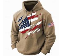 Wmmner Hoodies For Men Big And Tall Pocket Graphic Draw Stoversized Casual Long Sleeve Pullover Comfortable Thermal Hooded Sweatshirt Trendy Basic Hoodies/Marrón/S