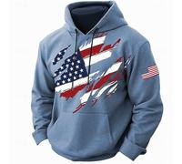 Wmmner Hoodies For Men Big And Tall Pocket Graphic Draw Stoversized Casual Long Sleeve Pullover Comfortable Thermal Hooded Sweatshirt Trendy Basic Hoodies/Azul/Xxl