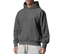 Wmmner Hoodies For Men Fall Fashion Classic Solid Color Trendy Design Draw Stpocket Thermal Long Sleeve Casual Fashion Hoodie Autumn Winter Sweatshirts/Gris Oscuro/L