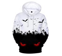 Wmmner Hoodies For Men Funny Halloween Printed Pocket, Cool Graphic Trendy Design Draw Stsweatshirt Trendy Casual Comfy Fall Outdoor Long Sleeve Tops/Blancas/Xs