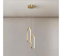 Wmmner Iluminación Colgante de 2 Luces, Accesorio de Techo, Chaner Colgante Dere, Lámpara de Mesa de Comedor Led de 20 W, Lámparas Suspendidas Dere, Luces Colgantes de Isla de Cocina para la Cama Del