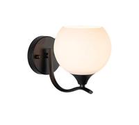 Wmmner Industrial Wall Sconce,Mid Century Wall Light,With White Globe Glass Lampshade,Iron Semi-Flush Mount Finished Lighting, Bathroom Vanity Wall Lamp(A)/un Color/a