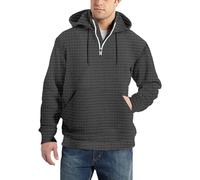 Wmmner Jersey con Media Cremallera para Hombre, Bolsillo, Ajuste Relajado, Cordón, Cuello con Cremallera, Moda, Estilo Moderno, Sudadera con Capucha, Entrenamiento, Carrera, Ropa Deportiva de Ocio Atl