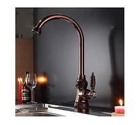 Wmmner Kitchen Faucet Rose Gold Kitchen Faucet Brass Single Handle 360 Degree Rotating Sink Tap Easy Installation Ideal For Home & Restaurant Use./Oro Rosa/a