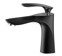 Wmmner Kitchen Sink Taps Brass Mixer Faucet, Sink Mixer Tap With Hot And Cold Adjustable, Single Handle Bathroom Tap For Washroom Kitchen Hotel Toilet, Water Saving/Negro Mate/a