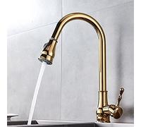 Wmmner Kitchen Sink Taps Faucets Faucet Brass Gold Kitchen Faucet Rotatable Mixer Tap Single Sharp Handle Single Hole Hot Cold Water/Matte Black B/Oro a Ulz 000100 Negro Mate B Ulz 000101 Cromo Corto