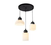 Wmmner Lamp For Dining Room, Cluster Light Fixture 3-Light Hanging Chandelier In Metal Finish, Kitchen Island Light Modern Nordic Lighting With Glass Shade(Gold,Round)/Oscuridad/Recorrido