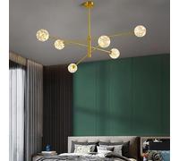 Wmmner Lámpara Colgante D Sputnik Bubble 8 Lights, (Cobre 114 * 66 Cm) Ulz 001092 Modorn Led Princess White Feather Lights Living Room Restaurant Shop Store Living Room Bedroom Hanging Lights Fixture,