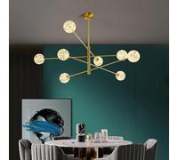 Wmmner Lámpara Colgante D Sputnik Bubble 8 Lights, (Cobre 114 * 66 Cm) Ulz 001092 Modorn Led Princess White Feather Lights Living Room Restaurant Shop Store Living Room Bedroom Hanging Lights Fixture,