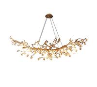 Wmmner Lámpara Colgante de Araña, Diseño de Cristal,Re, Piedra Moderna, Decoración de Vida, Comedor, Techo, Lámpara de Villailuminación Iluminada (L120Xw40Xh40Cm Blanco Cálido)/L120*W40*H40Cm/Blanco F