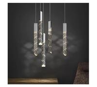 Wmmner Lámpara Colgante de Cristal Moderno con Luz Led de Lujocompatible con Las Escaleras de la Sala de Estar, Los Accesorios de Iluminación de la Tienda Del Dormitorio, (Un Color D80Cmh400Cm)/un Col