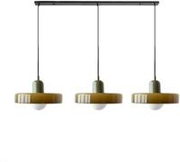 Wmmner Lámpara Colgante de Techo Farmhouse V-Intage Lámpara Colgante Moderna de Mediados de Siglo de 3 Luces, (Verde, Blanco Y Amarillo) Ulz 000982 Impresión 3D Simple Luz de Luna Resina Elegante Bola