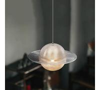 Wmmner Lámpara Colgante de Vidrio Saturns, Lámpara de Techo Colgante Planet Art, Araña Led de Globo Creativo Moderno, Modo de 3 Colores, Foco Colgante de Techo Dorado de Altura Ajustable, 8W+5W