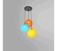 Wmmner Lámpara Colgante, Lámpara Colgante de Ratán Colorido E27 3-Lámpara Tejida a Mano de Ratán Art Ball Colgante Lámpara Moderna Simple Bambú Rattan Artesanía Techo Colgante Luz Interior Iluminación