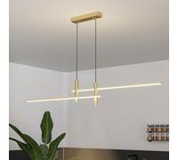 Wmmner Lámpara Colgante Negra Moderna, Accesorio de Luz Colgante Colgante Regulable Led con Focos, 35,4''/47'' Lámpara de Araña Led Moderna Luz de Isla de Cocina para Mesa Comedor Bar/Oro/120Cm Ulz 00