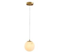 Wmmner Lámpara Colgante para Comedor Lámparas Globo Modernas Lámpara Colgante Vintage de Mármol Y Latón Blanco de Mediados de Siglo para Isla de Cocina