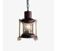 Wmmner Lámpara de Araña de Cuerda de Cáñamo Retro Nostálgica,Lámpara Colgante Pequeña de Hierro, Lámpara Colgante de Techo de una Sola Cabeza, Accesorio de Iluminación de Decoración de Pasillo de Cafe