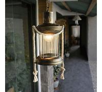 Wmmner Lámpara de Araña de Cuerda de Cáñamo Retro Nostálgica,Lámpara Colgante Pequeña de Hierro, Lámpara Colgante de Techo de una Sola Cabeza, Accesorio de Iluminación de Decoración de Pasillo de Cafe