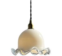 Wmmner Lámpara de Araña de Latón French Flower Bud Glass Adjustable E26 Accesorios de Iluminación Lámpara Colgante de Interior para Decoración de Restaurante Luz de Techo Ulz 000835 Lámpara Colgante E