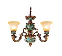 Wmmner Lámpara de Araña de Lujo Vintage Noble Lámpara Colgante Suspensión Clásica Luz Colgante Retro Hotel Sala de Estar Restaurante Lámpara Colgante Pasillo Lámpara Colgante Decoración Edison E27 Luz