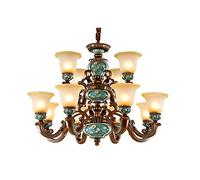 Wmmner Lámpara de Araña de Lujo Vintage Noble Lámpara Colgante Suspensión Clásica Luz Colgante Retro Hotel Sala de Estar Restaurante Lámpara Colgante Pasillo Lámpara Colgante Decoración Edison E27 Luz