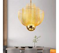 Wmmner Lámpara de Araña Minimalista Europea Dorada Jane Sala de Estar Rejilla de Comedor Personalidad Creativa Parche Led de Hierro Forjado 450 Mm Elegante Hermoso