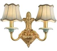 Wmmner Lámpara de Pared Americana Dereizo Preciosa Lámpara de Pared de Cerámica, Lámpara de Pared con Pantalla de Tela de Lujo Compatible con Pasillos, Dormitorios, Iluminación de Cabecera, Lámpara (2