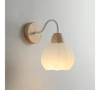 Wmmner Lámpara de Pared, Aplique de Pared de 1 Luz con Pantalla de Cristal, Lámpara de Pared para Interior, Aplique de Pared de Estilo Japonés para Dormitorio, Salón, Tocador, Baño, E27, 110-240 V (Hi