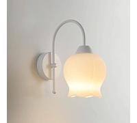 Wmmner Lámpara de Pared, Aplique de Pared de 1 Luz con Pantalla de Cristal, Lámpara de Pared para Interior, Aplique de Pared de Estilo Japonés para Dormitorio, Salón, Tocador, Baño, E27, 110-240 V (Hi