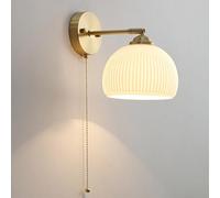 Wmmner Lámpara de Pared, Aplique de Pared de Cristal, Aplique Moderno de Mediados de Siglo con Interruptor Manual Aplique de Pared para Interiores para Dormitorio, Mesita de Noche, Baño, Cocina, Tocad