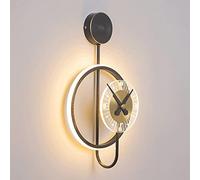 Wmmner Lámpara de Pared, Aplique Moderno de 18 W para Interior, Decoración Led, Lámpara de Pared Creativa con Forma de Reloj para Salón, Dormitorio, Escalera, Pasillo (Dorado)/Oscuro