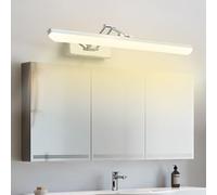 Wmmner Lámpara de Pared con Espejo Led Extensible Aplique Giratorio de 180° - Lámpara de Aluminio Moderna Impermeable para Dormitorio, Tocador Y Baño - Luz Cálida Plateada, 60 cm/60 cm/Luz Cálida Y Pl