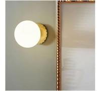 Wmmner Lámpara de Pared de Cristal Opalino, Apliques de Pared Globo para Interior, Luz Redonda, Apliques de Pared de Cristal Blanco, Lámpara de Pared Dorada para Mesilla de Noche, Lámpara de Araña