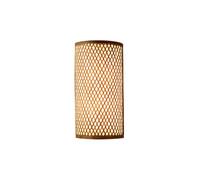 Wmmner Lámpara de Pared de Estilo Japonés con Bambú, Rústica, de Estilo Granja, con Pantalla de Mimbre Y Rotango, Luminaria Tipo Túnel, Pequeña Lámpara de Pared Boho para Dormitorio, Mesita de Noche,