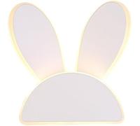 Wmmner Lámpara de Pared de Guardería para Niñas Conejo de Dibujos Animados Luminario de Pared Led para Interiores Blanco Nórdico Decoración Moderna Montada en la Pared Aplique de Pared para Niños con
