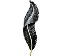 Wmmner Lámpara de Pared de Resina con Forma de Pluma: Elegante Aplique de Pared Led, Lámparas de Pared, Comedor Contemporáneo/Neutral Light 4500K/Black -65Cm
