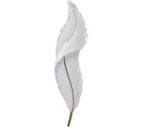 Wmmner Lámpara de Pared de Resina con Forma de Pluma: Elegante Aplique de Pared Led, Lámparas de Pared, Comedor Contemporáneo/White Light 6000K/White-91Cm