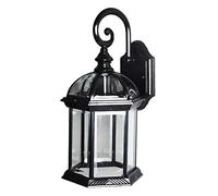 Wmmner Lámpara de Pared Industrial a Prueba de Óxido de Metal de Aluminio E27 Lámpara Retro para Exteriores (Latón)/Negro