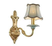 Wmmner Lámpara de Pared, Lámpara de Pared Dereizo Preciosa Lámpara de Pared de Cerámica, Pantalla de Tela Ligera Y Lujosa Aplique de Pared para Pasillo, Dormitorio, Iluminación de Cabecera (1 Luz)/1 L