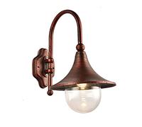 Wmmner Lámpara de Pared Moderna E Impermeable con Altavoz para Jardín Y Exterior, Elegante Accesorio de Iluminación Decorativa, Perfecta para Patios, Porches Y Jardines Traseros/Bronce Rojo