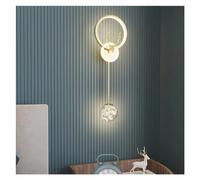 Wmmner Lámpara de Pared Moderna - Lámpara de Bola de Cristal de Interior - Lámpara de Mesita de Noca Led de Lujo Sala de Estar Tv Fondo Decoración Aplique/Oro/3 Colores