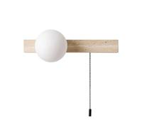 Wmmner Lámpara de Pared Moderna Wabi Sabi con Interruptor de Tirador, Globo de Cristal Opaco Y Piedra Natural. Aplique Vintage de Estilo Rústico con Casquillo G9 para Dormitorio, Salón, Estudio, Comed