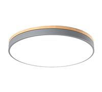 Wmmner Lámpara de Techo Circular con Accesorio de Instalación Empotrada Nórdica de Madera de Moda Ultrafino Lilámpara Plana Doméstica Brillante para el Sótano de la Sala de Estar/Ceniza/15.7 en