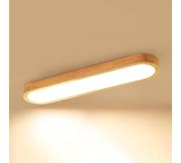 Wmmner Lámpara de Techo de Montaje Empotrado Lineal de Granja Rústica - Accesorio de Madera Regulable para Pasillo, Bar, Cocina, Baño, Entrada Y Porche - Iluminación Moderna de Tira Larga Ulz 001223 C