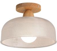 Wmmner Lámpara de Techo de Vidrio de Estilo Japonés Lámpara de Techo Moderna Montaje Semiempotrado Close a Los Accesorios de Iluminación de Techo, Lámpara Colgante de Techo Led/27 * 18.5Cm