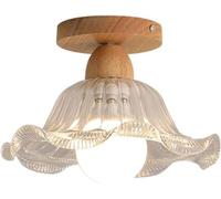 Wmmner Lámpara de Techo de Vidrio de Estilo Japonés Lámpara de Techo Moderna Montaje Semiempotrado Close a Los Accesorios de Iluminación de Techo, Lámpara Colgante de Techo Led/25 * 15.5Cm