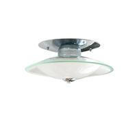 Wmmner Lámpara de Techo de Vidrio de Leche Bauhaus Crema Led Lámpara de Techo de Montaje Semiempotrado, 24W Cromo Moderno Pasillo Luminaria de Techo Lámparas Redondas para Baño, Pasillo, Dormitorio Ul