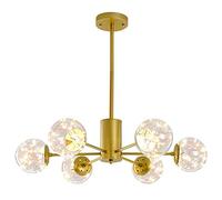 Wmmner Lámpara de Techo Moderna V-Intage Metal Sputnik Mid Century Semi Flush Mount Ceiling Light Compatible con Cocina Sala de Estar Comedor Dormitorio Granja,